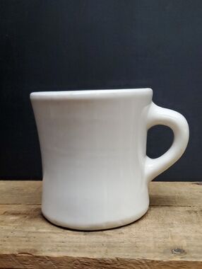 Vintage Restaurant Ware White VICTOR Heavy Duty Stamped Coffee Mug